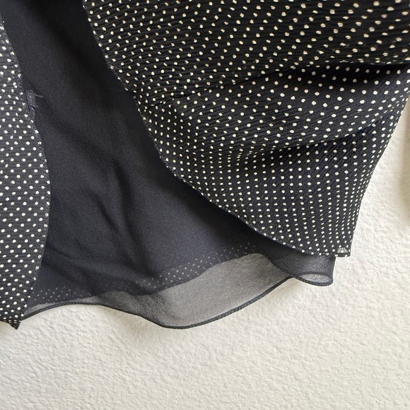 Carolina Herrera Blouse Size 12 Black/White Long Sleeve Polka Dot Top Shirt - Picture 3 of 5